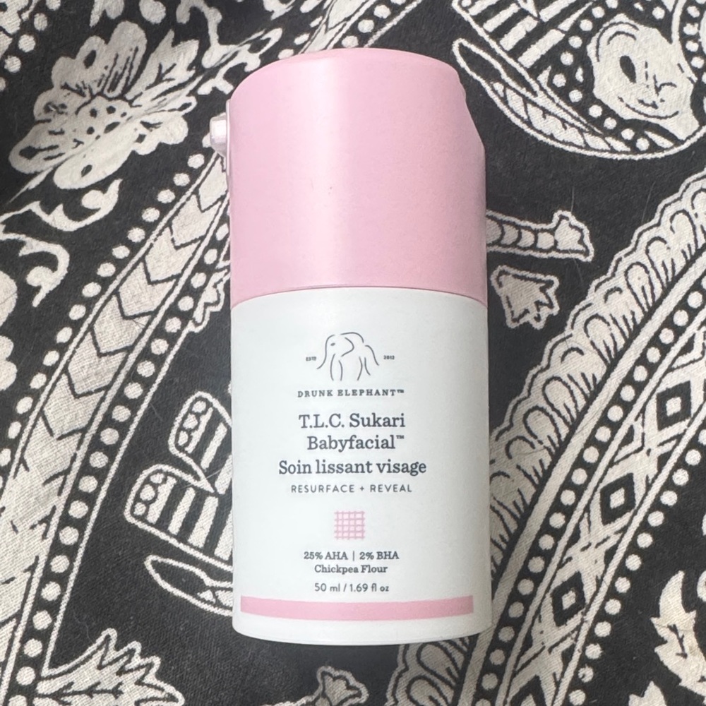 Drunk Elephant T.L.C. Sukari Babyfacial in Pink and White